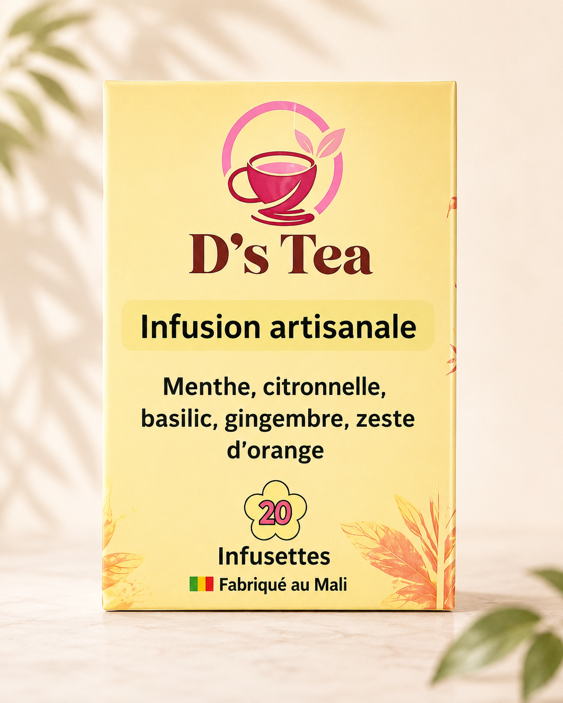 Infusion artisanale Menthe, Citronnelle, Basilic, Gingembre & Zeste d’orange-20 Infusettes
