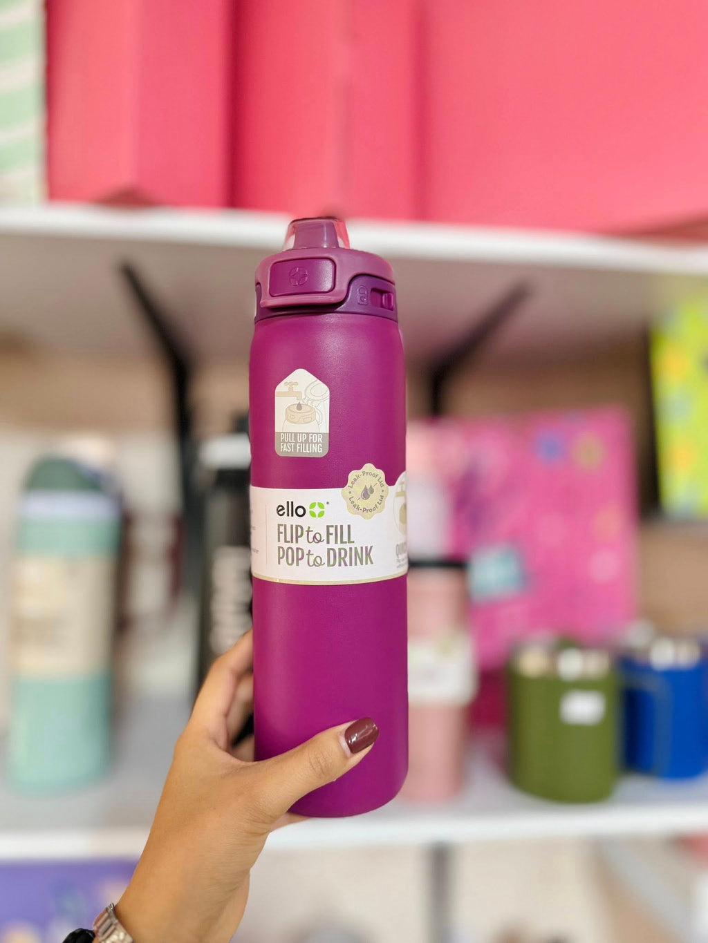 Pop & Fill Stainless Steel Water Bottle