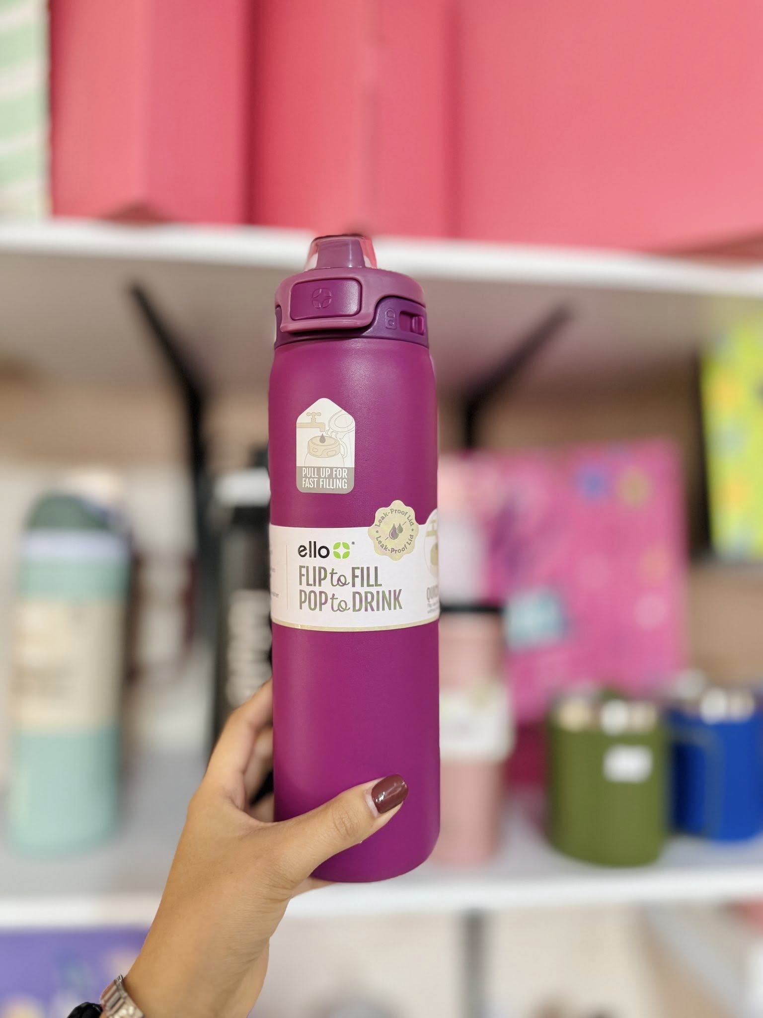 Pop & Fill Stainless Steel Water Bottle
