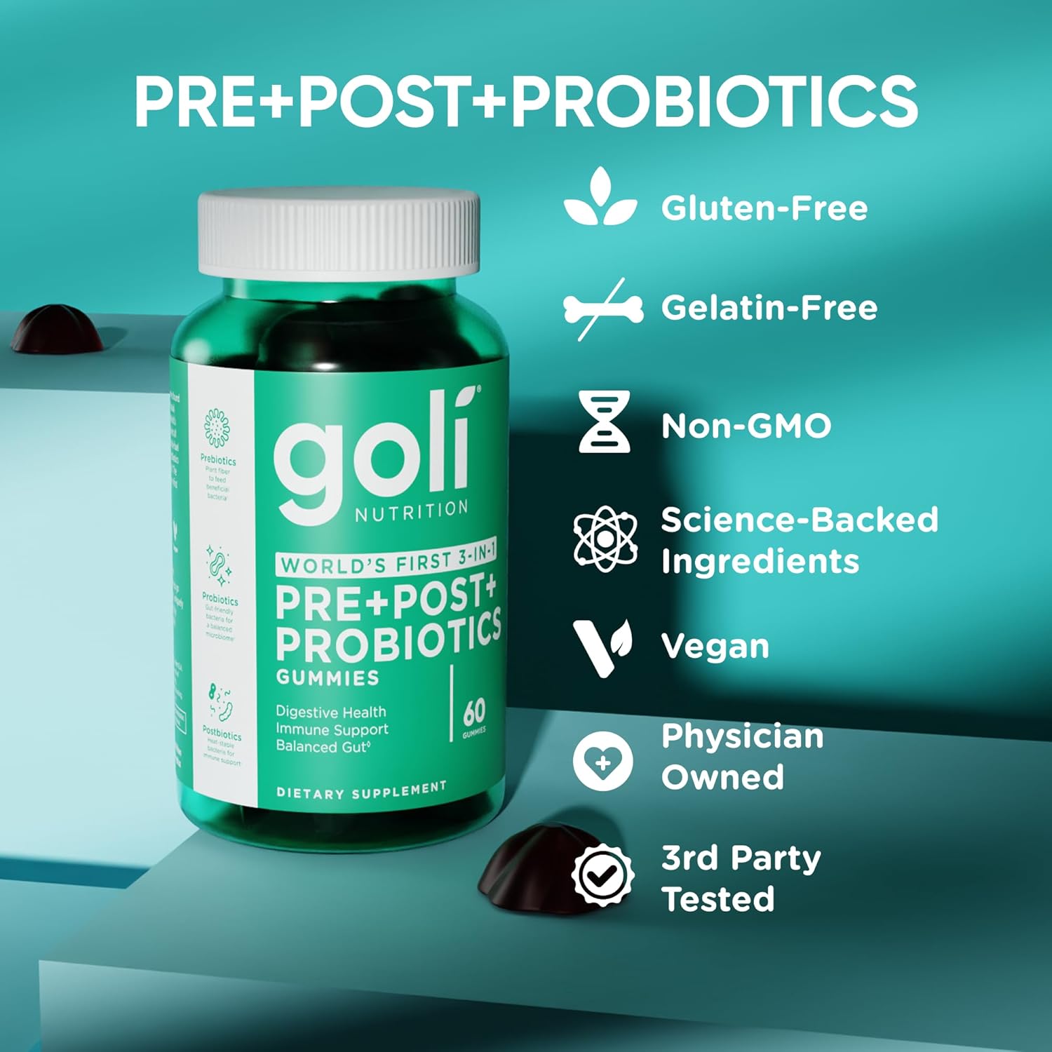 Pre Pro Postbiotic Gummies - 60 Count