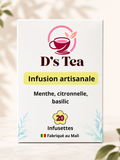 Infusion artisanale:Menthe, Citronnelle & Basilic-20 Infusettes