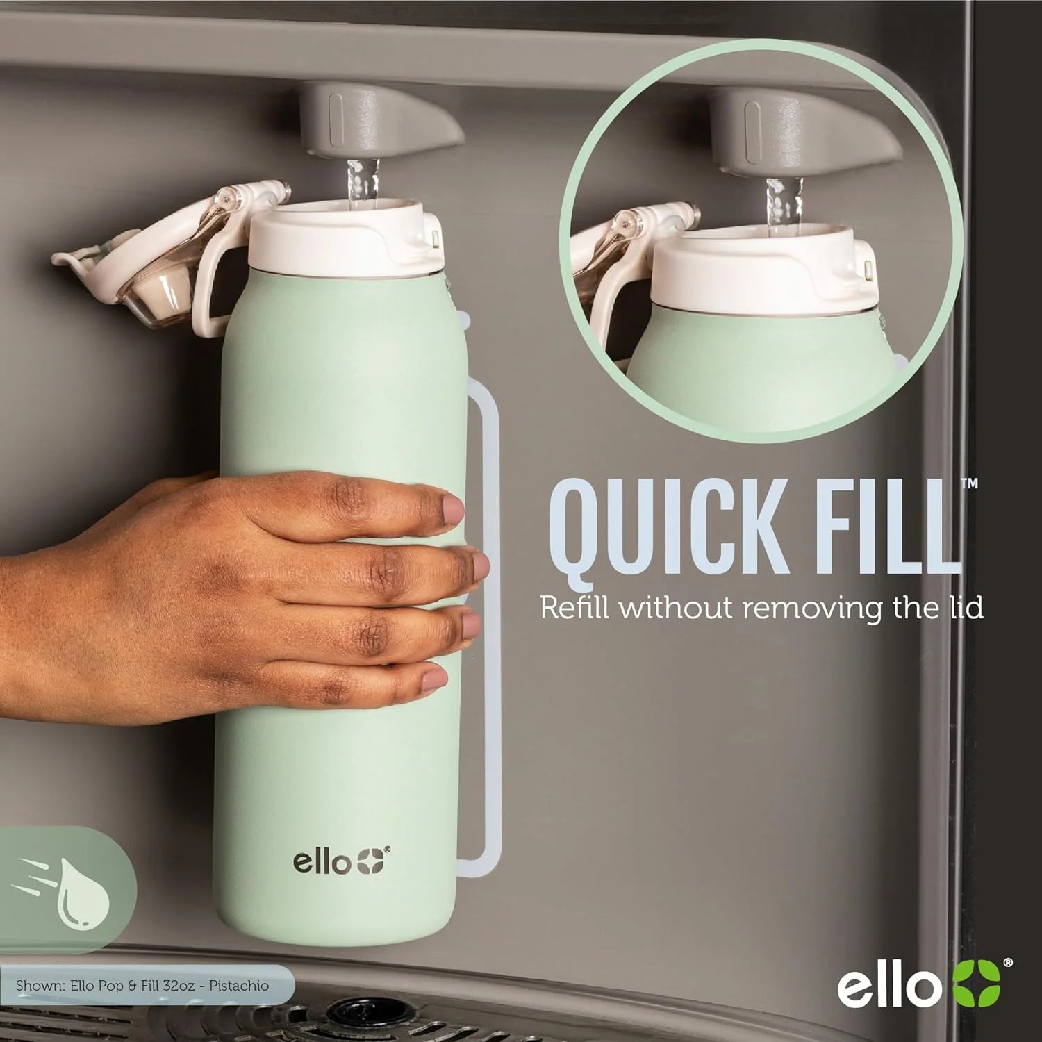 Pop & Fill Stainless Steel Water Bottle